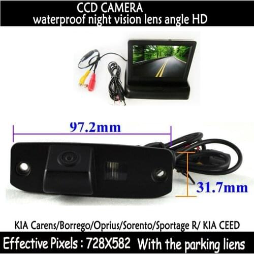 Parking Sensor 4.3" Color Car RearView Mirror Monitor + CCD Camera for for KIA Carens Borrego Oprius Sorento Sportage R KIA CEED