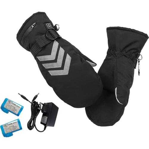 Rechargeable Heated Gloves Temperature Adjustable Electric Waterproof Insulated Night Reflective Touch Screen Cycling Gloves