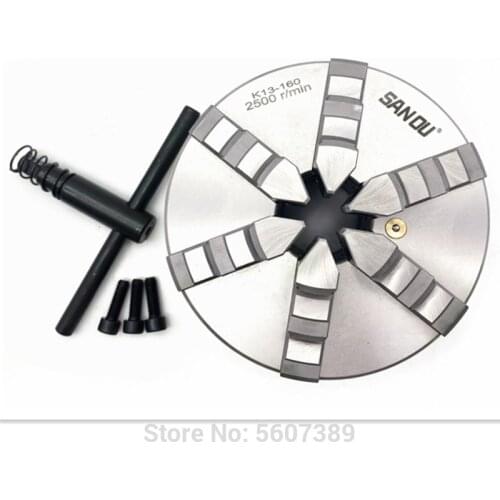 SANOU K13-160 6 jaw self-centering chuck 160mm lathe part with hardened steel