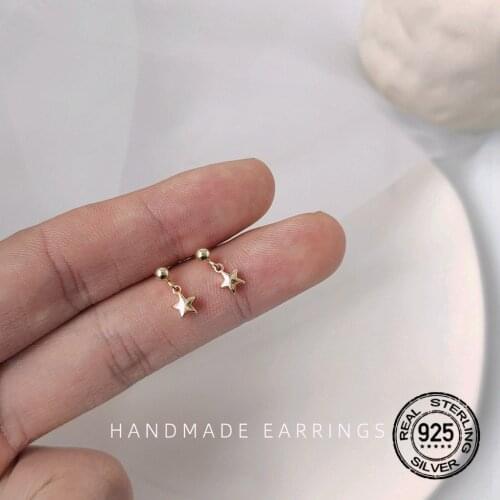 S925 Silver Needle Earrings For Women Pendant Star Korean Fashion Creative Design Simple Personality Student Gift INEFFA Jewelry