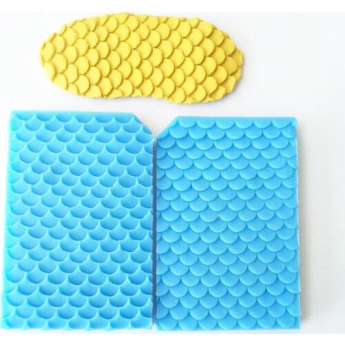 Silicone Mold Fondant Molds Mermaids and Fish Scales Cake Decorative Molds Moulds Silicone Rubber a Lot 2 Pics F5033 PRZY
