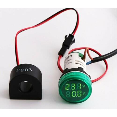 AC 20-500V LED Digital Display Voltmeter Signal Light Voltage Meter Indicator Voltmeter Indicator High Quality