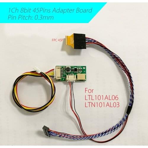 Upgraded LTL101AL06 LTN101AL03 10.1 Inch LVDS Adapter Plate Converter Board 0.3mm 1Ch 8Bit 45Pin FFC FPC Conversion Board