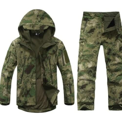 XS-3XL Men Outdoor sets Waterproof softshell Jackets pants V5.0 sports hunting camping thermal Tactical anti-wear hiking Suits