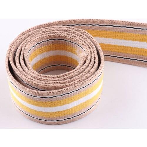Yellow Stripe Webbing Strap 3yards 38mm Nylon Webbing Belt Strap Handbag Strap webbing ribbon luggage belt strap