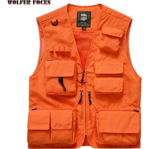 Mens casual vest waterproof quick drying outdoor travel photography Multi Pocket Vest middle-aged and elderly Waistcoat Vest