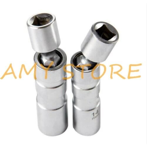 1Pc 14 or 16mm Magnetic Thin Wall Universal Joint Spark Plug Socket Removal Tool