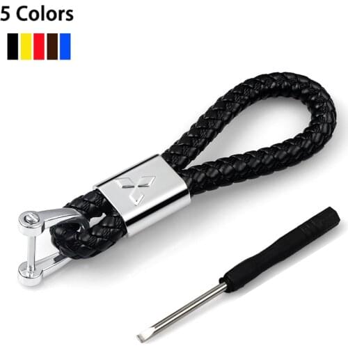 1pc Cool Metal Auto Parts Braided rope Keychain Key Ring For Mitsubishi Ralliart Lancer Lancer EX Outlander ASX Competition