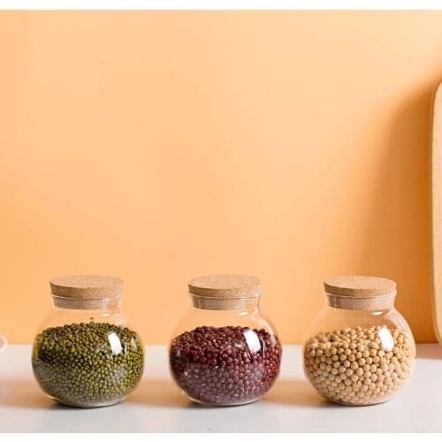 1Pc Kitchen Storage Containers Tea Coffee Sugar Glass Jar Bottle Glass Cereal Container Food Storage Bottle Jar Home Organizer