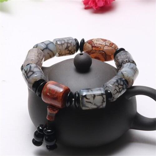 1PC Men Natural Bracelet Irregular Crack Gray White Scrub Jewelry Support generation