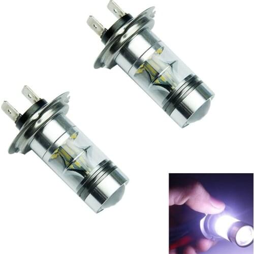 2Pcs H7 Led Bulb High Power Seoul Chipset 100W for Fog Lights or Daytime Running Lights DRL 6000k White Pack of 2