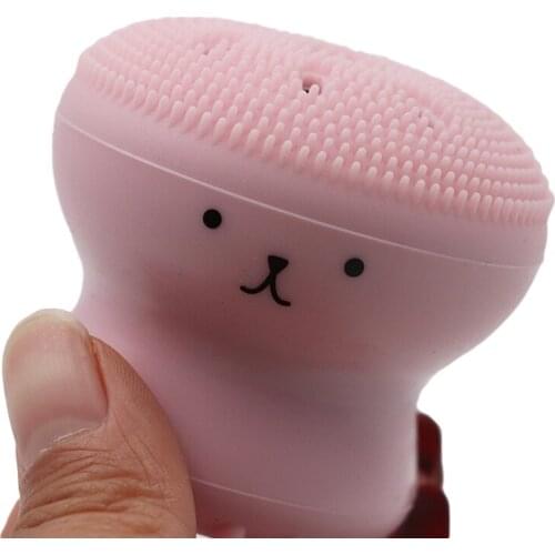 2pcs Face Washing Brush Silicone Cute Octopus Shape Facial Cleansing Massage Pore Cleanser Exfoliator Scrub Cleaning Brush