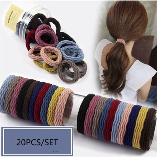 20PCS/BOX Women Girls Simple Basic Elastic Hair Bands Tie Scrunchie Ponytail Holder Rubber Bands