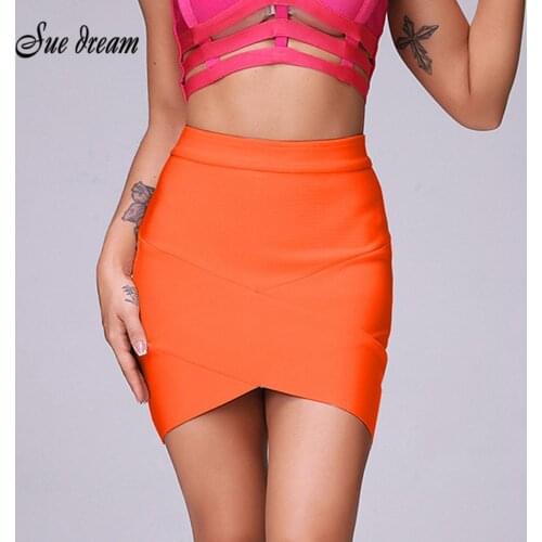 2020 Autumn Sexy Bodycon Nude Blue White Pink Red Mini Irregular Bandage Skirt Slim Pencil Tight Skirt Wholesale
