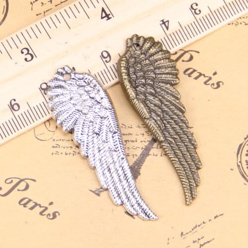 6pcs Charms angel wings 51x17mm Antique Pendants,Vintage Tibetan Silver Jewelry,DIY for bracelet necklace