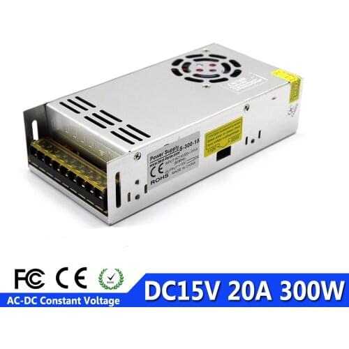300W 15V AC-DC Converter Switching Power Source dc15V 20A Driver Transformers 110V 220V AC To DC SMPS For Led Light CCTV CNC