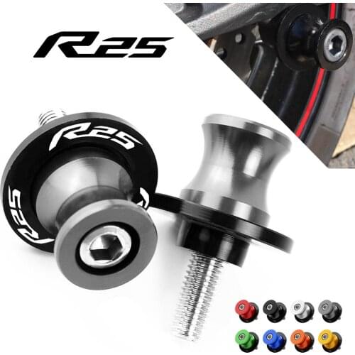 6MM For YAMAHA R25 YZFR25 YZF-R25 2008 2009 2010 2011 2012 2013 Swingarm Sliders Spools Stand Bobbins CNC Aluminum Alloy