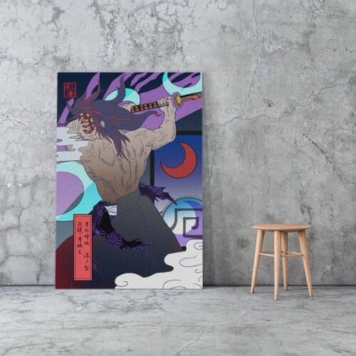 Kokushibo Kimetsu no Yaiba anime Canvas poster Painting wall Art decor Living room Bedroom Study Home Decoration Prints