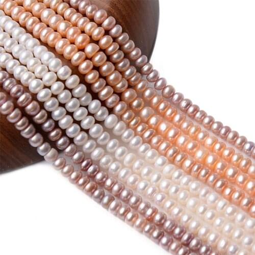 80pcs/strand Flat Natural Freshwater Pearls Beads Round Cultured Pearls Beads For Jewelry Making DIY Bracelet Necklace Wholesale