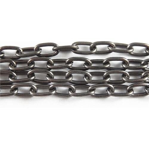 On Sale 1m A Lot Iron Material Gun Black Color Chain Fit Jewelry Making Vintage Style Bracelets Necklace Accessory
