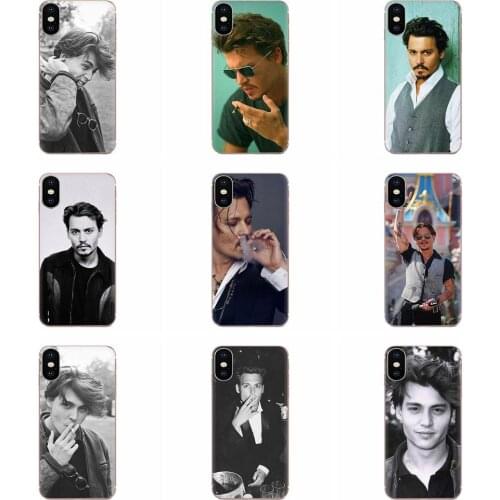 For iPhone SE2020 11 Plus Pro X XS Max XR 8 7 6S SE 4S 5 5C 5S Soft Silicone TPU Transparent Art Cover Case Johnny Depp