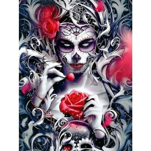 Paints By Numbers Figure Red Flower Mask Female Pictures Oil Painting By Numbers Set Gift Coloring By Numbers Canvas Wall Set