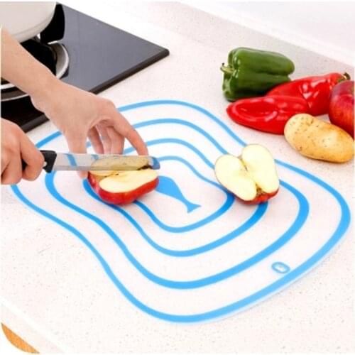 4Pcs Kitchen Non-Slip Plastic Cutting Boards Cut Chopping Board Portable Frosted Cutting Pad B99