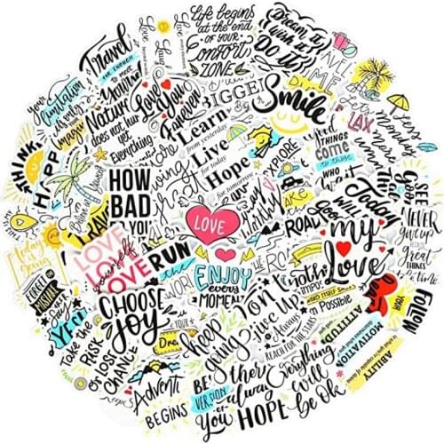 LUDA 50Pcs Inspirational Stickers Motivational Stickers Waterproof Vinyl Positive Laptop Stickers for Water Bottles