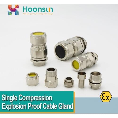 1pcs M20 Metric Cable Gland Waterproof Explosion Proof Single Compression Nickel Plated Brass ATEX For Armoured Cable