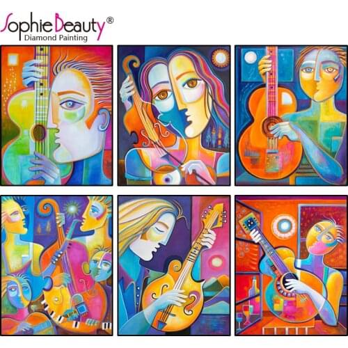 New Style Diy Diamond Painting Cross Stitch Color Musician Resin Crystal Embroidery Needlework Mosaic Home Decor Art