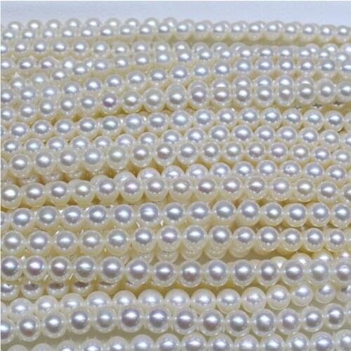Natural Freshwater Pearl Necklace 7-8 mm Grade AAAA Round Shaped Beads 36cm DIY Strand For Gift Jewelry Accessory