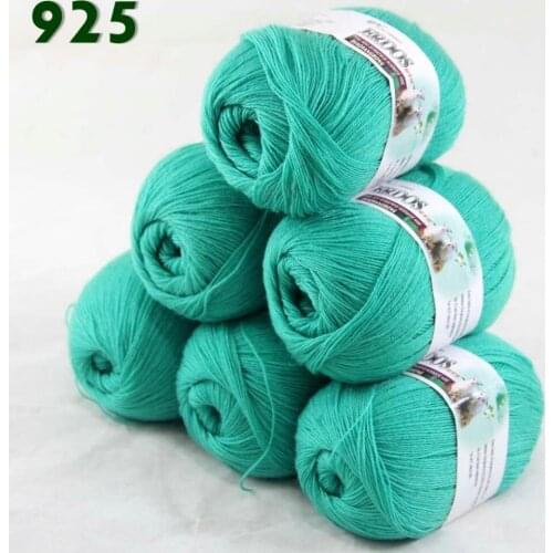 Lot of 6 Skeins Fine Lace Soft Wool Acrylic Cashmere Yarn Knitting Mint 925