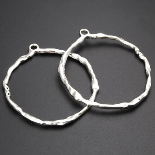 2pcs Silver Color Alloy Hollow Round Charm Pendant Blank Pendant Fit Jewelry DIY Handmade A2665