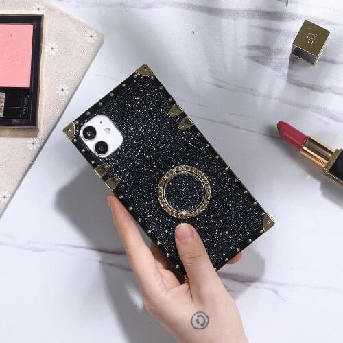 Luxury Rhinestone Phone Case for Samsung A51 A71 A01 A21 A31 A11 M11 M31 A21s A81 A91 Soft TPU with Ring Bracket Back Cover