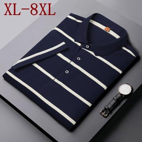 8XL 7XL 6XL Brand Casual Summer Striped Short Sleeve Polo Shirt Men Poloshirt Top Quality Mens Polos Tee Shirts Dress Fashions
