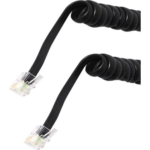 TELEFON SPIRAL CABLE BLACK 4P/4C