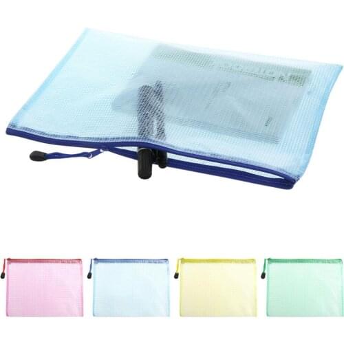Document Bag A4 Gridding Waterproof Zip Bag Document Pen Filing Products Office & School Supplies Convenient And Durable