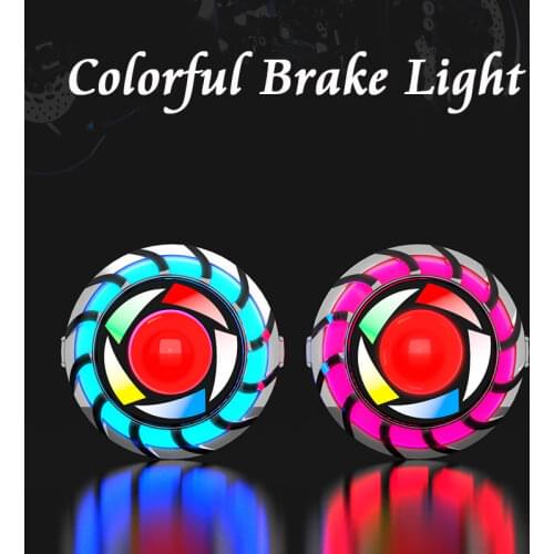 Universal Motorcycle Electric Vehicle Accessories LED Angel Eyes Flashing Colorful Brake Light Tail Light