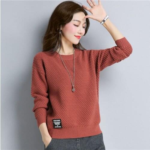 Nanshiyser Knitted Warm Spring Autumn Sweater Women 2021 Fashion Korean Long Sleeve Jumper Pullover Female Red Basic Knitwear