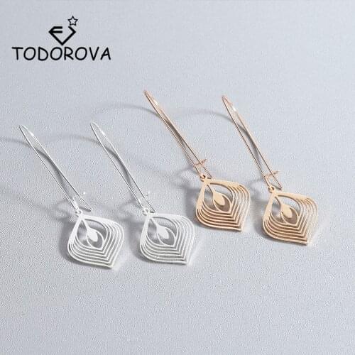 Todorova Simple Creative Metal Geometric Drop Earrings for Women oorbellen Alloy Geometric Earring Jewelry Gift boucle doreille