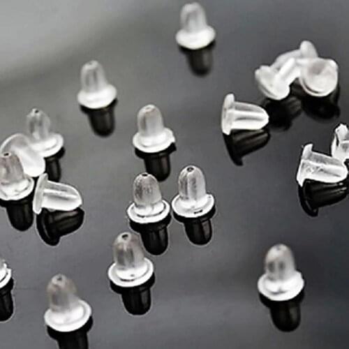 100Pcs/set Transparent Soft Silicone Rubber Earring Back Stoppers for Stud Earrings DIY Jewelry Earring Findings Accessories