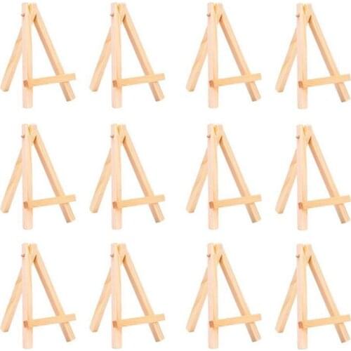 12PCS Mini Easel Wedding Wooden Card Holder DIY Artist Wedding Table Number Place Name Card Photos Stand Display Holder