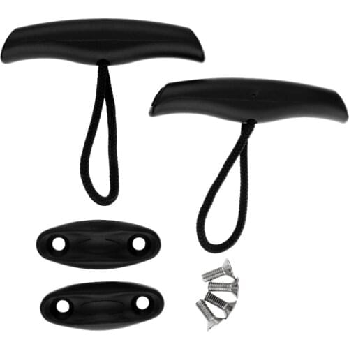 2 Pieces / Set Black Nylon Replacement Universal Kayak Canoe Fishing Boat Carry Handle & Cord Rope Accessories