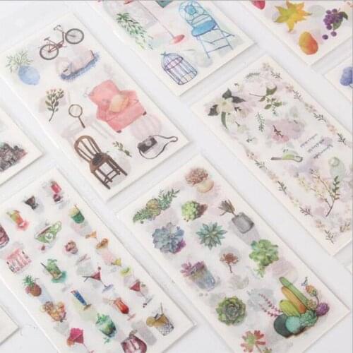 20pack wholesale sheets paper stickers ink watercolor creative decorative hand account daily DIY Label Diary Album Stationery