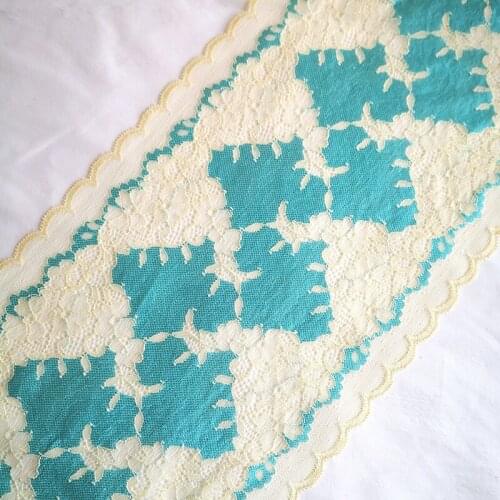 20 Yards 21cm Blue Elastic Lace Trim Handmade DIY Garment Needlework Sewing Accessories Underwear Fabric Clothing Material 823