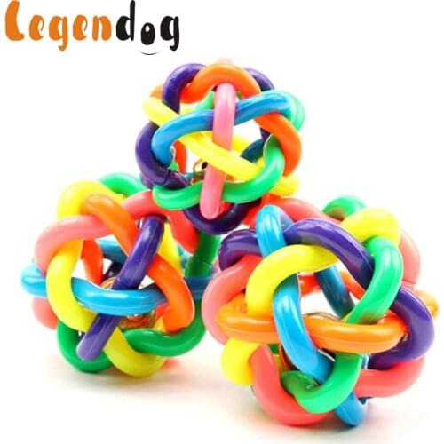 3 Pack Dog Toys Multicolor Interactive Training Dog Chew Toy with Bell