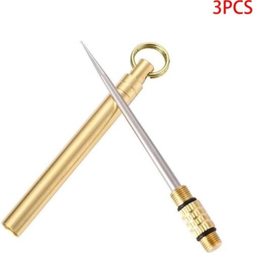 3 Pieces Toothpick Detachable Metal Fruit Fork Portable Outdoor Tooth Cleaning Accessory for Camping Hiking