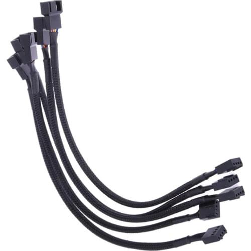 5Pcs PWM Connector Case Fan Extension Cable 4-pin female splite to two 4pin male Computer Power Wire for CPU computer case fan
