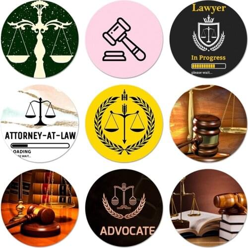 58mm Law Student Lawyer Judge Badge Brooch Pin Accessories For Clothes Backpack Decoration gift