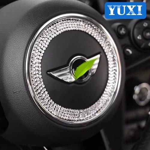 Car Steering Wheel Diamonds Crystal Decoration Stickers Accessories For BMW MINI Cooper S JCW F54 F55 R56 F60 R55 R56 R60 R61